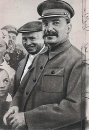 1937-Chruschtschow mit Stalin
