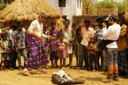 Frank with villagers.