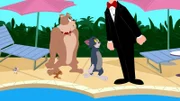 Weil im Hotel keine Haustiere gestattet sind, sollen Spike und Tom im Hotelzimmer bleiben, um nicht gesehen zu werden. Aber die beiden verschlägt es natürlich an den Pool.