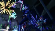 L-R: Karai, Leonardo, Tiger Claw
