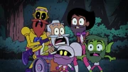 v.li.: Robot Man, Chief, Negative Girl, Elasti-Girl, Beast Boy