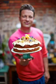 Hummingbird Cake ornate with flowers