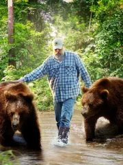 Jeff teaching bears how to fish.