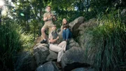 L-R: Robert Irwin, Terri and Bindi at the Australia Zoo.