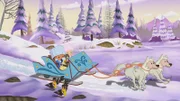 Zoé und Finn treffen in Russland einen Zobel, der es furchtbar schwer findet, auf das Einschalten des Nordlichts zu warten.