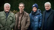 Von links: Miroslav Nemec (Rolle: Kriminalhauptkommissar Ivo Batic), Jörg Hartmann (Rolle: Kriminalhauptkommissar Peter Faber), Regisseurin Pia Strietmann und Udo Wachtveitl (Rolle: Kriminalhauptkommissar Franz Leitmayr).