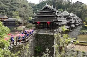 Die Yongji-Brücke in Chengyang, die berühmteste Wind- und Regenbrücke Chinas