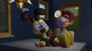 Odie haut ab.