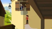 Heimlich hört Sebastian (rechts) wie der Reisetester mit seinem Verlag telefoniert.