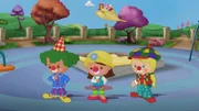 Zoé, Carla und Finn sind heute Clowns.