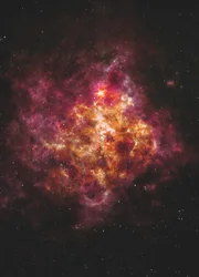 Mit Weltraumteleskopen können Astronominnen und Astronomen weit ins All hinausschauen. Bilder von Nebeln und Sternenfeldern werden als sogenannte Falschfarbenbilder zu farbenfrohen Darstellungen des Weltalls.