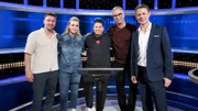 Moderator Alexander Bommes (r.) mit den Kandidaten (v.l.): Philipp Boy, Anna Loos, Thomas Hermanns, Kerstin Ott.