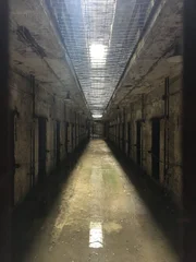 Interior look of a corridor in the Eastern State Penitentiary.