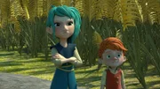 Glyn (links) und Yuki (rechts) haben kein Vertrauen in die vorlaute Prinzessin aus der Menschenstadt.