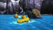 Gerade noch kann sich eine Seekuh vor einem skrupellosen Speedboat-Fahrer retten. Bess, Timmy und Bobsie helfen dem verletzten, sanftmütigen Tier.