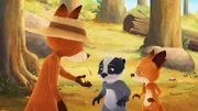 Bruno hat zwei glänzende Schätze im Wald gefunden und schenkt sie Rosie und Matteo.