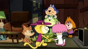 v.li.: Fancy-Fancy, Top Cat, Spooky, Benny the Ball, Choo-Choo, Brain