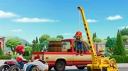 v.li.: Ryder, Chickaletta, Farmer Al, Rubble