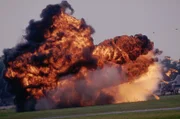 A Russian MiG-29 explodes as it crashes at the 1989 Paris Air Show.