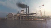 The Arabia was eine 19th Century steamboat built with a shallow flat hull that enabled it to work on both the Mississippi River und die shallower Missouri River. Es sank auf dem Missouri River in September 1856 und wurde rediscovered und excavated in 1988.