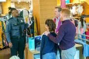 Second from left: Lily Tucker-Pritchett (Aubrey Anderson-Emmons), Cameron Tucker (Eric Stonestreet), Mitchell Pritchett (Jesse Tyler Ferguson).