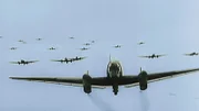 Bomberflugzeuge in der Luft.