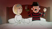 L-R: Sarah with Blonde Hair, Freddy Krueger