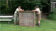 HANCOCK, N.Y.- Ray and Ben discussing how the live-box works at outside of Ray's house.