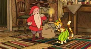 Findus freut sich, dass der Weihnachtsmann tatsächlich zu ihm kommt wie zu allen.