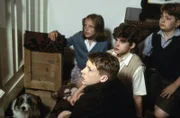 Tim, Julian, Anne, George und Richard werden gefangen genommen, als sie vor den Ganoven zu fliehen versuchen.