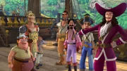 Captain Hook und seine Piratentruppe planen eine Schatzsuche.
