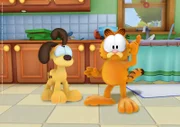 Odie (l) and Garfield (r)