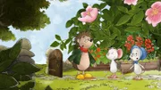 Plötzlich können Rupert und Urgroßtante Emily wieder richtig sehen.
