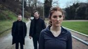 Tatort Lass sie gehen Die Schwester des Todespofers will nicht reden: Irene Böhm als Emma Riedle, Richy Müller als Thorsten Lannert, Felix Klare als Sebastian Bootz