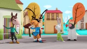 Super-Edgar, Piet, Rudi und Doktor Maulwurf singen ein Lied über Synonyme.
