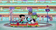 v.li.: Robin, Cyborg, Beast Boy