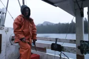 Breanna Meithe on her boat in Port Protection.
