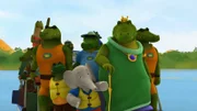 Die Krokodile sind vor einem Monster geflüchtet.