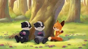 Auf der Suche nach Opas Schatz machen Luis, Matteo und Rosie eine Pause.