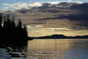 The sun sets over Port Protection, Alaska.