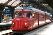 Churchill-Pfeil in Zürich. 1939 wurde der Triebwagen für die Landesausstellung in Zürich gebaut.