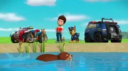 L-R: Ryder, Chompy the Beaver, Chase