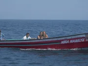 L-R: Justin, Candice, Rachel Einführungsbootfahrt