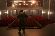 Bill Hartley taking reading in the Opera House.