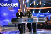 Die Kandidat:innen des Teams "Drehbuch": Der Schauspieler Christoph M. Ohrt und die Schauspielerin Rebecca Immanuel.