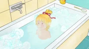 Conni nimmt ein Erkältungsbad.