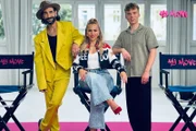 Massimo Sinato, Sarah Hammerschmidt und Iggi Kelly warten auf die My Move Dancecrew.