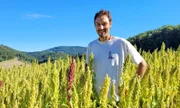 Südamerika im Schweizer Kanton Baselland - Hanspeter Ryf in seinem Amaranth-Feld