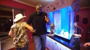Shaquille O'Neal on the reveal of his fish tank.