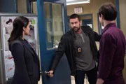 (v.l.n.r.) Amy Santiago (Melissa Fumero); Dave Majors (Garret Dillahunt); Jake Peralta (Andy Samberg)